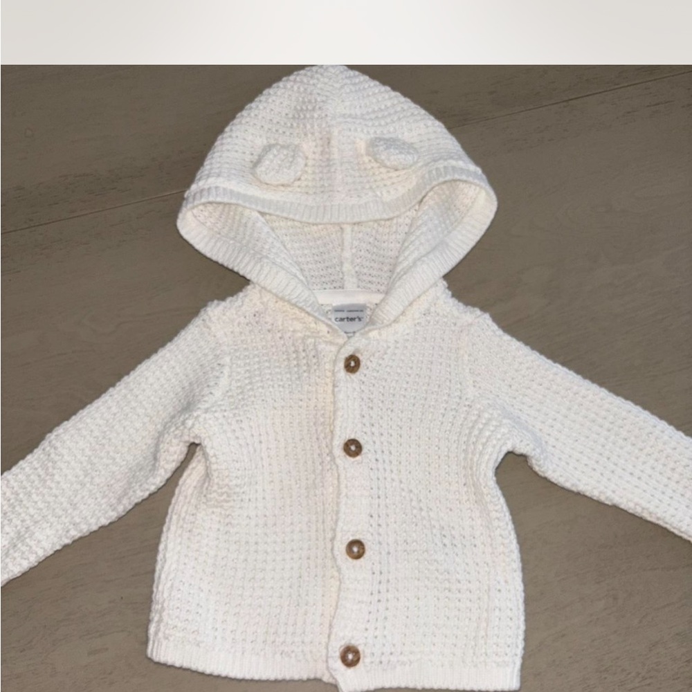 Carter's Cream Knit Hooded Cardigan
